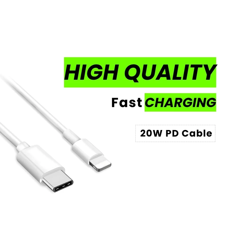 Chargi 20W Fast Charging Type-C to Lightning Cable | CarPlay Supported – 1M, White - Image 9