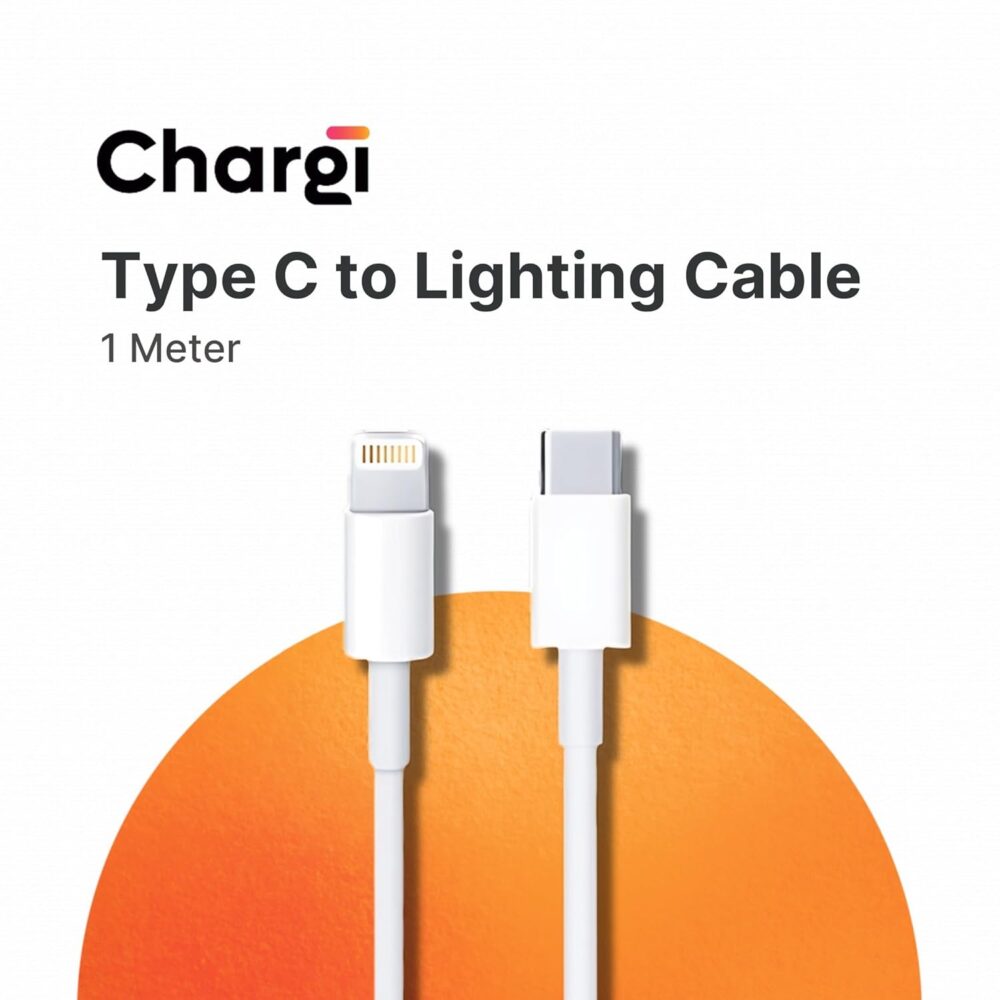 Chargi 20W Fast Charging Type-C to Lightning Cable | CarPlay Supported – 1M, White - Image 3